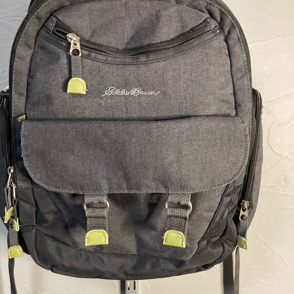 Eddie Bauer Black/Gray W Green Backpack Versatile… - image 2